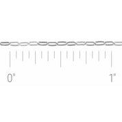 14K White 1.25 mm Paperclip-Style Chain by the Inch