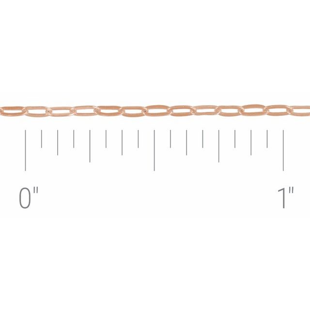 14K Rose 1.25 mm Paperclip-Style Chain by the Inch