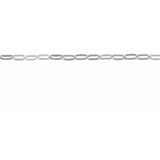 14K White 1.25 mm Paperclip-Style Chain by the Inch