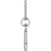 14K White Petite Initial A 16" Necklace