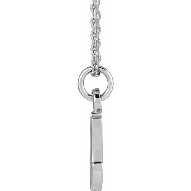 14K White Petite Initial A 16" Necklace
