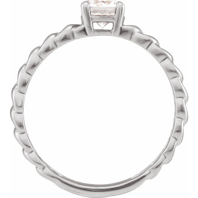 14K White 1/2 CT Lab-Grown Diamond Solitaire Ring