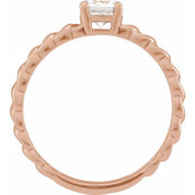14K Rose 1/2 CT Lab-Grown Diamond Solitaire Ring