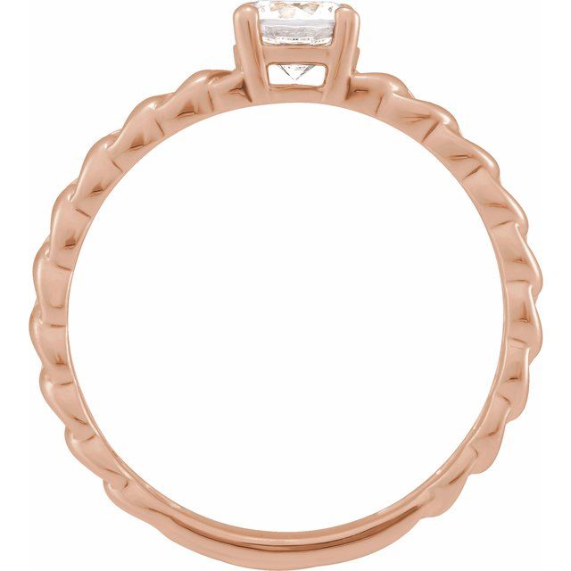 14K Rose 1/2 CT Lab-Grown Diamond Solitaire Ring