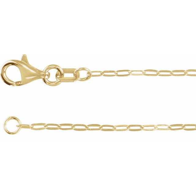 14K Yellow 1.25 mm Paperclip-Style 16" Chain