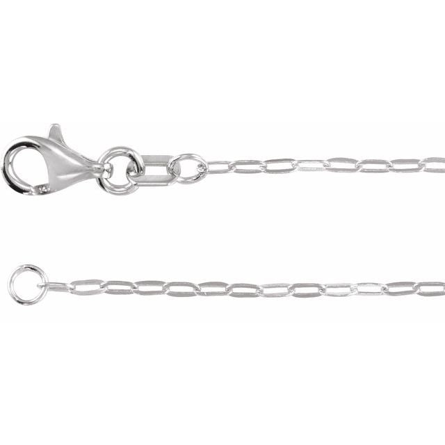 Sterling Silver 1.25 mm Paperclip-Style 7" Chain