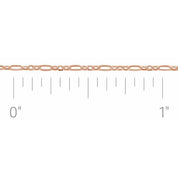 14K Rose 1.25 mm Figaro Chain by the Inch
