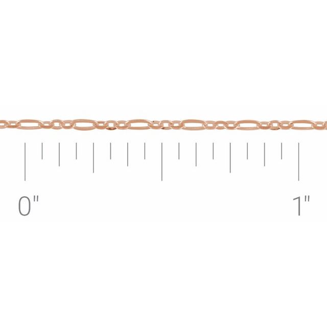 14K Rose 1.25 mm Figaro Chain by the Inch