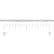 14K White 1.25 mm Figaro Chain by the Inch