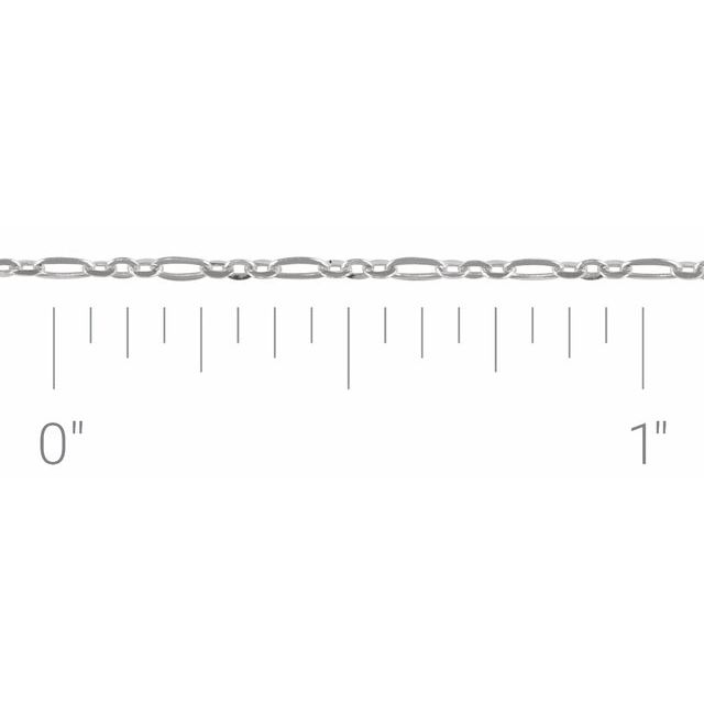 14K White 1.25 mm Figaro Chain by the Inch