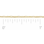 14K Yellow 1.25 mm Figaro Chain by the Inch
