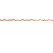 14K Rose 1.25 mm Figaro Chain by the Inch