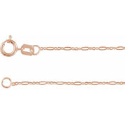 14K Rose 1.25 mm Figaro 16" Chain