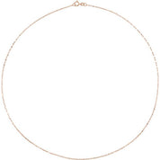 14K Rose 1.25 mm Figaro 16" Chain