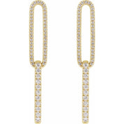 14K Yellow 1/2 CTW Lab-Grown Diamond Elongated Link Earrings