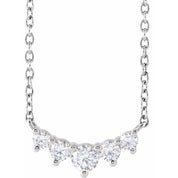14K White 1/3 CTW Lab-Grown Diamond Graduated 18" Necklace
