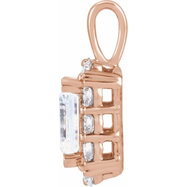 14K Rose 1 1/2 CTW Lab-Grown Diamond Halo-Style Pendant