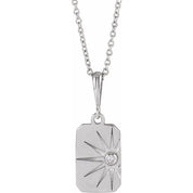Sterling Silver .015 CT Natural Diamond Sun 16-18" Necklace