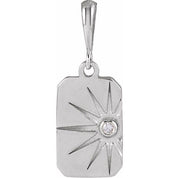 Sterling Silver .015 CT Natural Diamond Sun Pendant