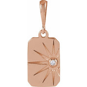 14K Rose .015 CT Natural Diamond Sun Pendant