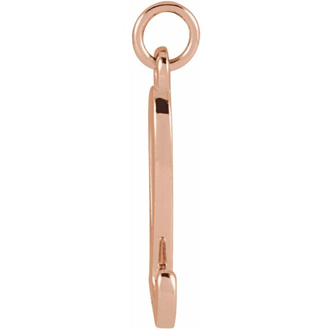 14K Rose Petite Initial L Pendant
