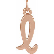 14K Rose Petite Initial L Pendant