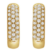 14K Natural and Lab-Grown Pave Set Diamond Hoop Earrings