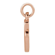 14K Rose Petite Initial M Pendant
