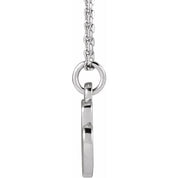 14K White Petite Initial M 16" Necklace