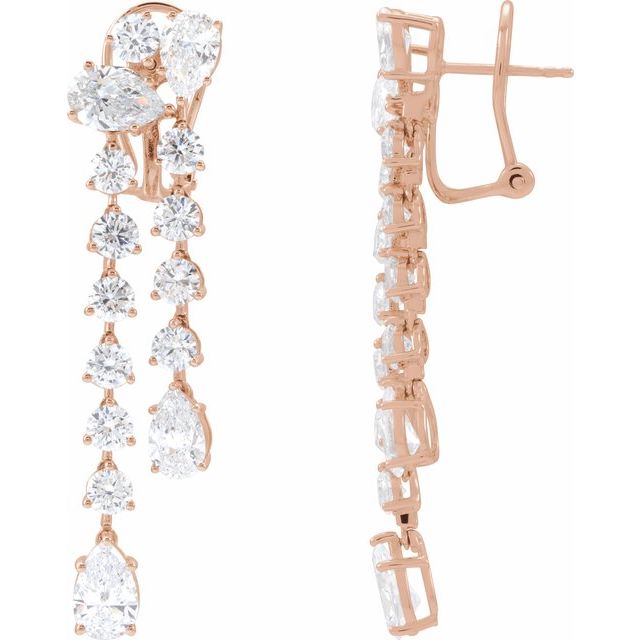14K Rose 9 1/2 CTW Lab-Grown Diamond Dangle Earrings