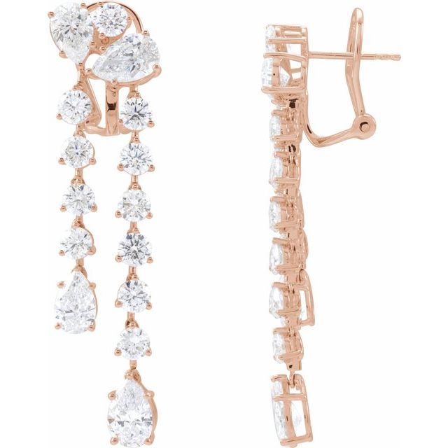 14K Rose 9 1/2 CTW Lab-Grown Diamond Dangle Earrings