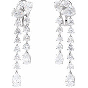 14K White 9 1/2 CTW Lab-Grown Diamond Dangle Earrings