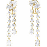 14K Yellow 9 1/2 CTW Lab-Grown Diamond Dangle Earrings