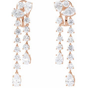 14K Rose 9 1/2 CTW Lab-Grown Diamond Dangle Earrings