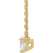 14K Yellow 1/10 CT Natural Diamond 3-Prong 18" Necklace
