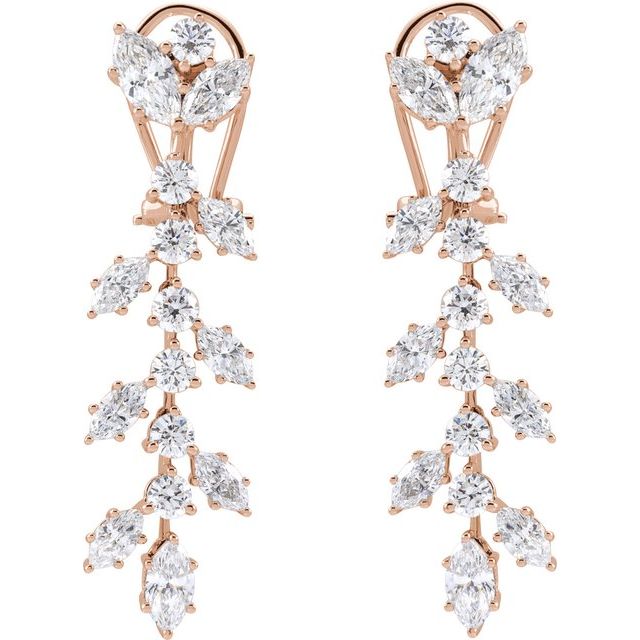 14K Rose 4 1/4 CTW Lab-Grown Diamond Earrings