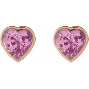 14K Rose Natural Pink Sapphire Stud Earrings