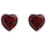 14K White Natural Mozambique Garnet Stud Earrings