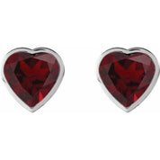 14K White Natural Mozambique Garnet Stud Earrings