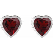 Platinum Natural Mozambique Garnet Stud Earrings