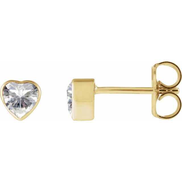 14K Yellow Stuller Lab-Grown Moissanite Stud Earrings