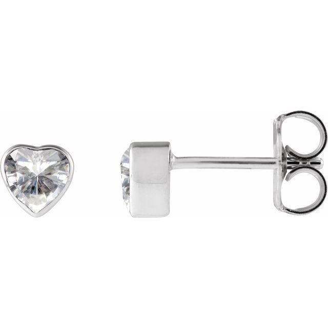 Platinum Stuller Lab-Grown Moissanite Stud Earrings