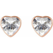 14K Rose Stuller Lab-Grown Moissanite Stud Earrings