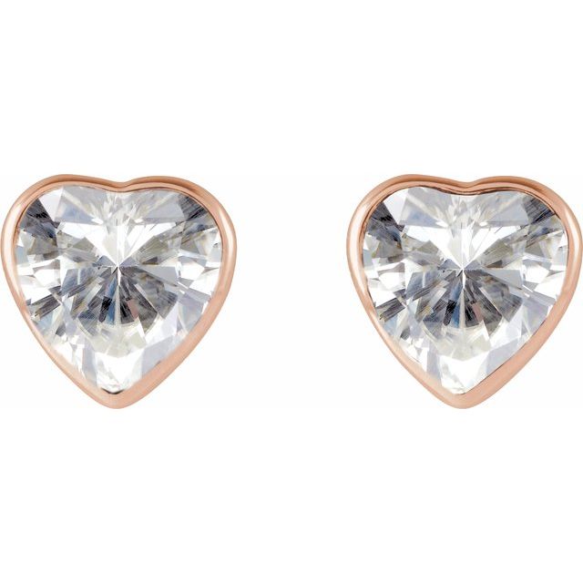 14K Rose Stuller Lab-Grown Moissanite Stud Earrings