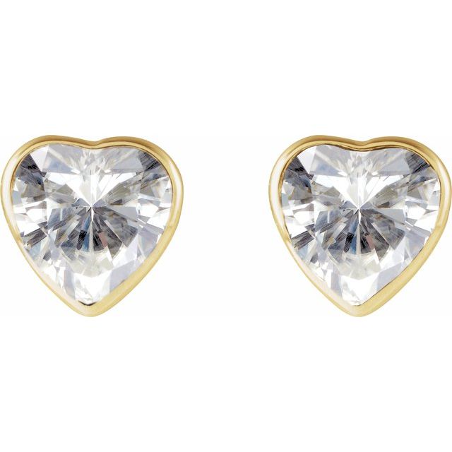 14K Yellow Stuller Lab-Grown Moissanite Stud Earrings
