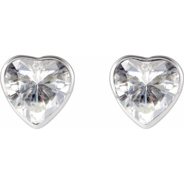 14K White Stuller Lab-Grown Moissanite Stud Earrings
