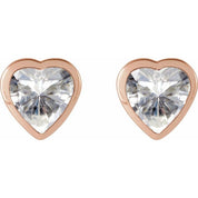 14K Rose Stuller Lab-Grown Moissanite Stud Earrings
