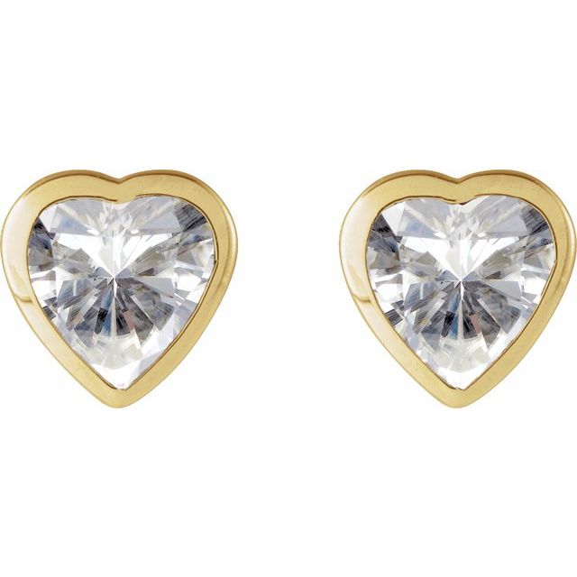 14K Yellow Stuller Lab-Grown Moissanite Stud Earrings
