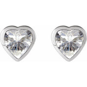 14K White Stuller Lab-Grown Moissanite Stud Earrings