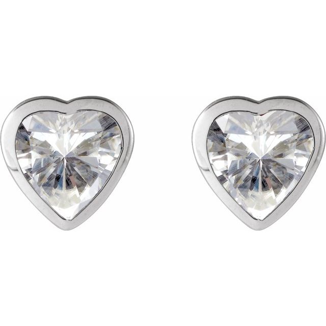 14K White Stuller Lab-Grown Moissanite Stud Earrings
